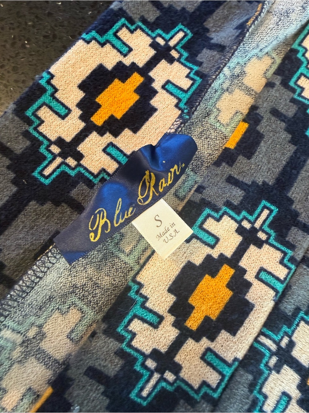 Blue Rain Navy, Yellow & Teal Geometric Cover Up - Picture 3 of 6